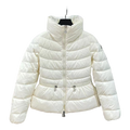 Moncler Drawstring-Waist Puffer Jacket with Stand Collar - Ivory