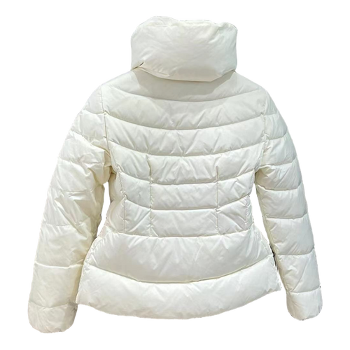 Moncler Drawstring-Waist Puffer Jacket with Stand Collar - Ivory