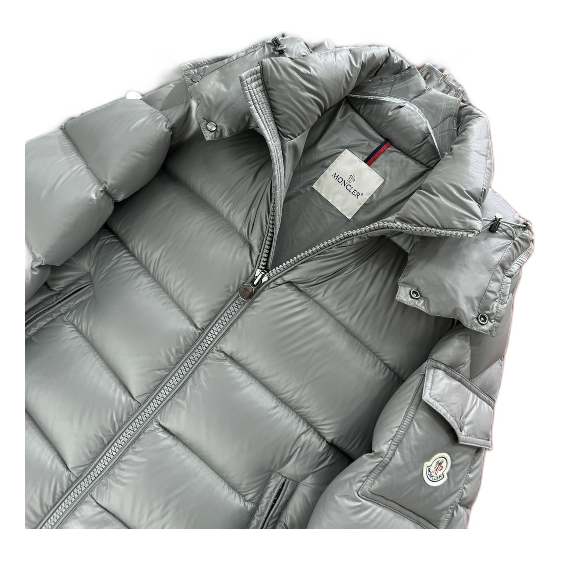 Moncler Maya Hooded Puffer Jacket - Gray
