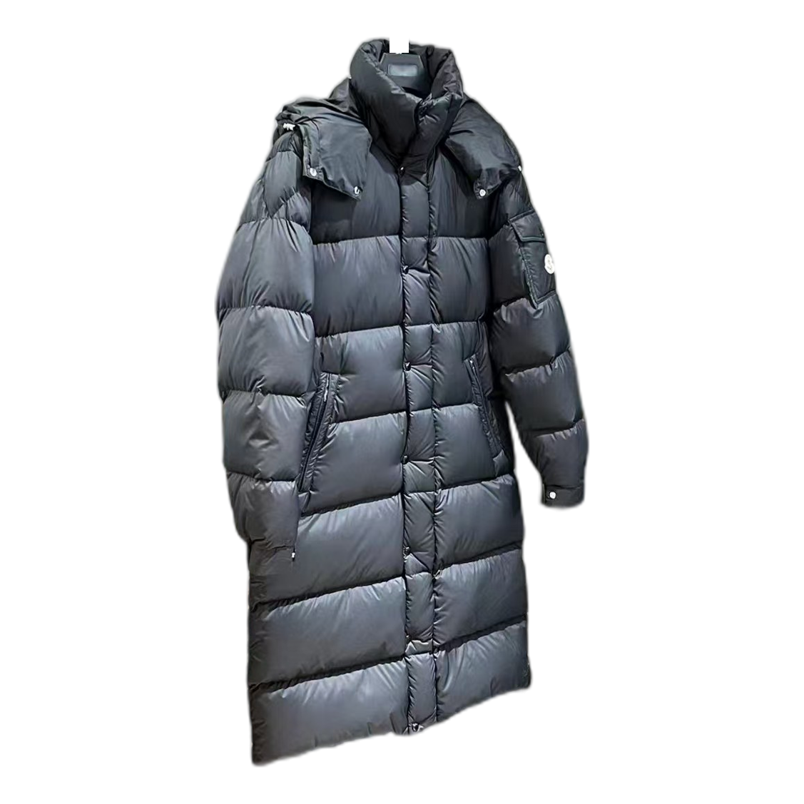 Moncler Hanoverian Long Hooded Puffer Coat - Black