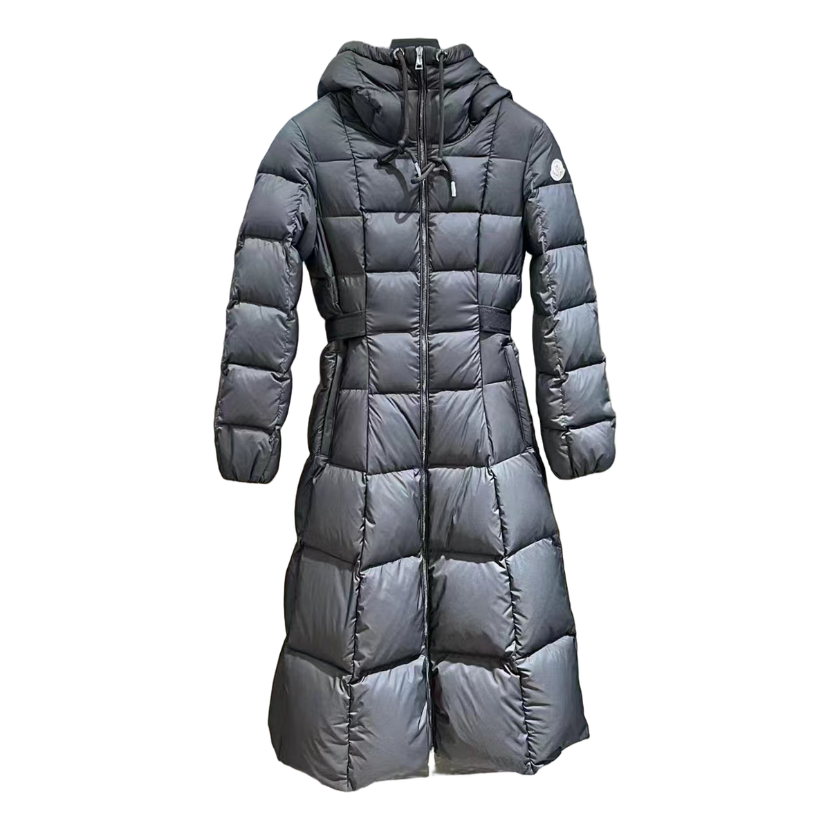 Moncler Faucon Long Hooded Puffer Coat - Black