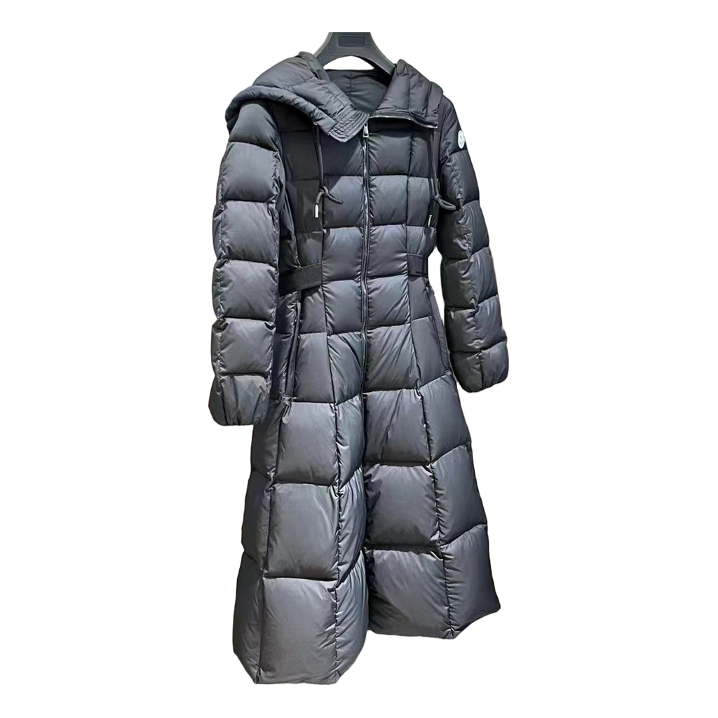 Moncler Faucon Long Hooded Puffer Coat - Black
