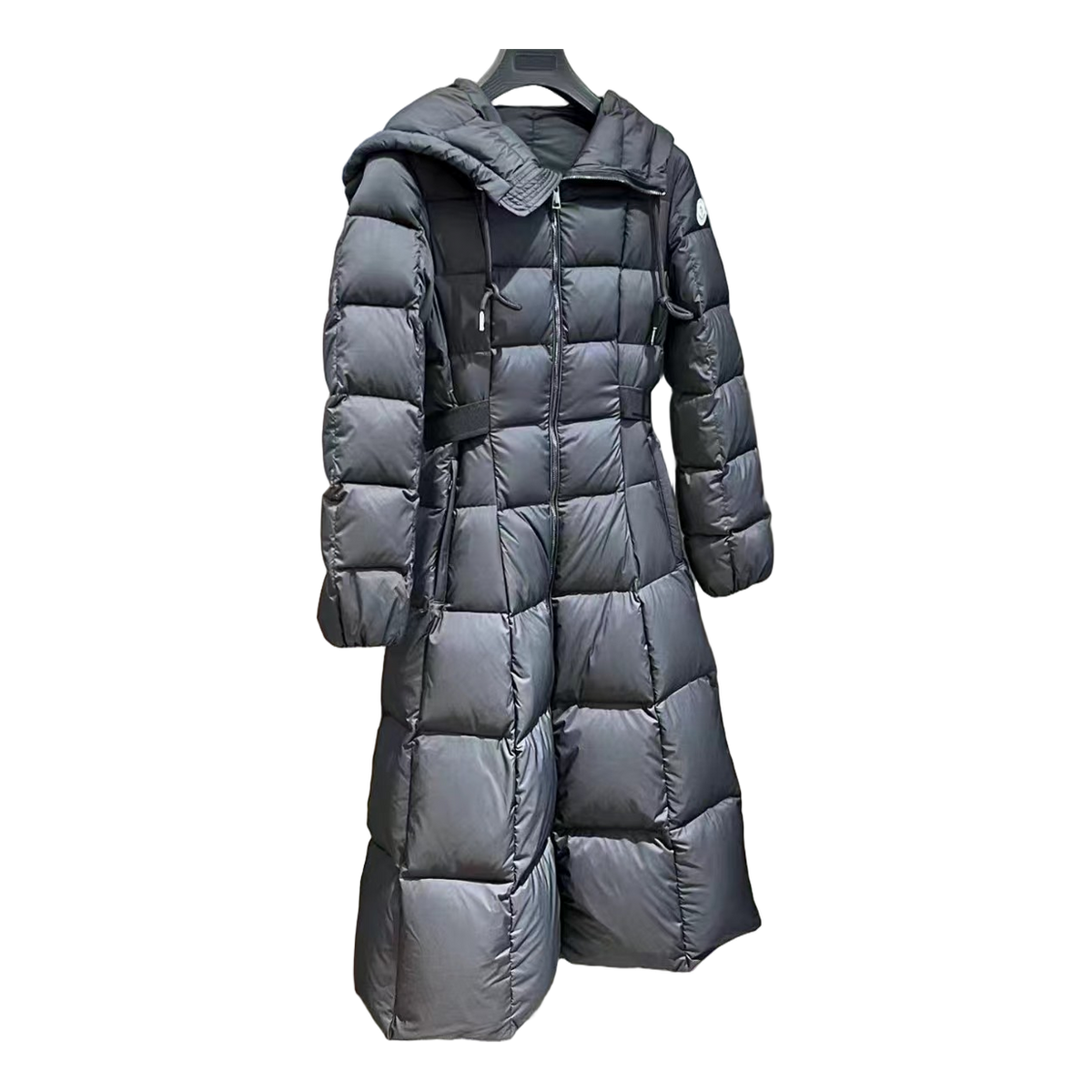 Moncler Faucon Long Hooded Puffer Coat - Black