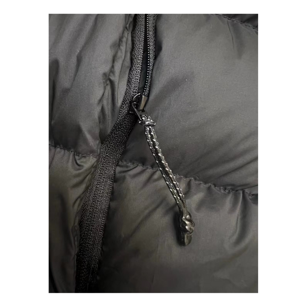 Moncler Snap-Front Puffer Jacket with Vertical Logo - Black