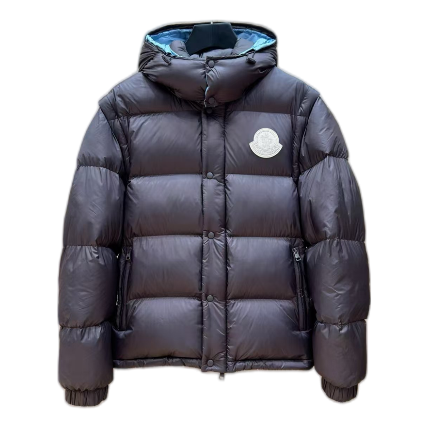 Moncler Oversized Hooded Puffer Jacket with Chest Logo Badge