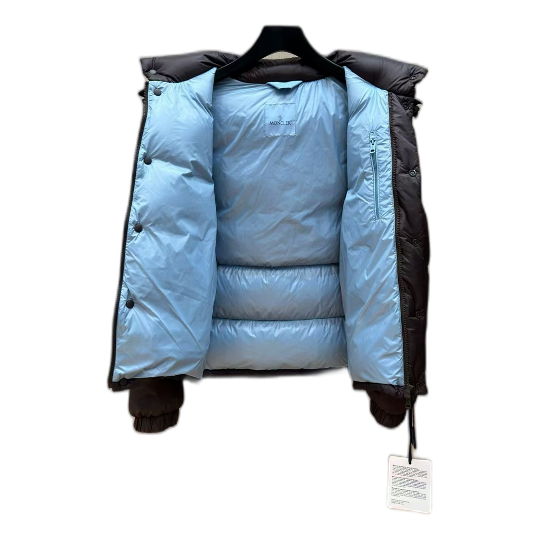 Moncler Oversized Hooded Puffer Jacket with Chest Logo Badge