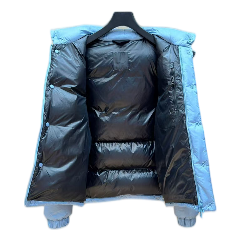 Moncler Oversized Hooded Puffer Jacket with Chest Logo Badge