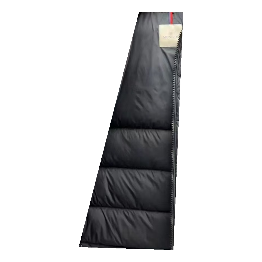 Moncler Hooded Puffer Jacket with Fur Trim - Black