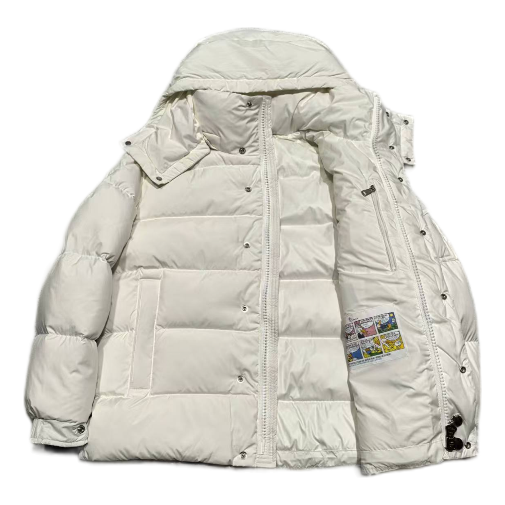 Moncler Matte Hooded Puffer Jacket with Snap-Front Closure