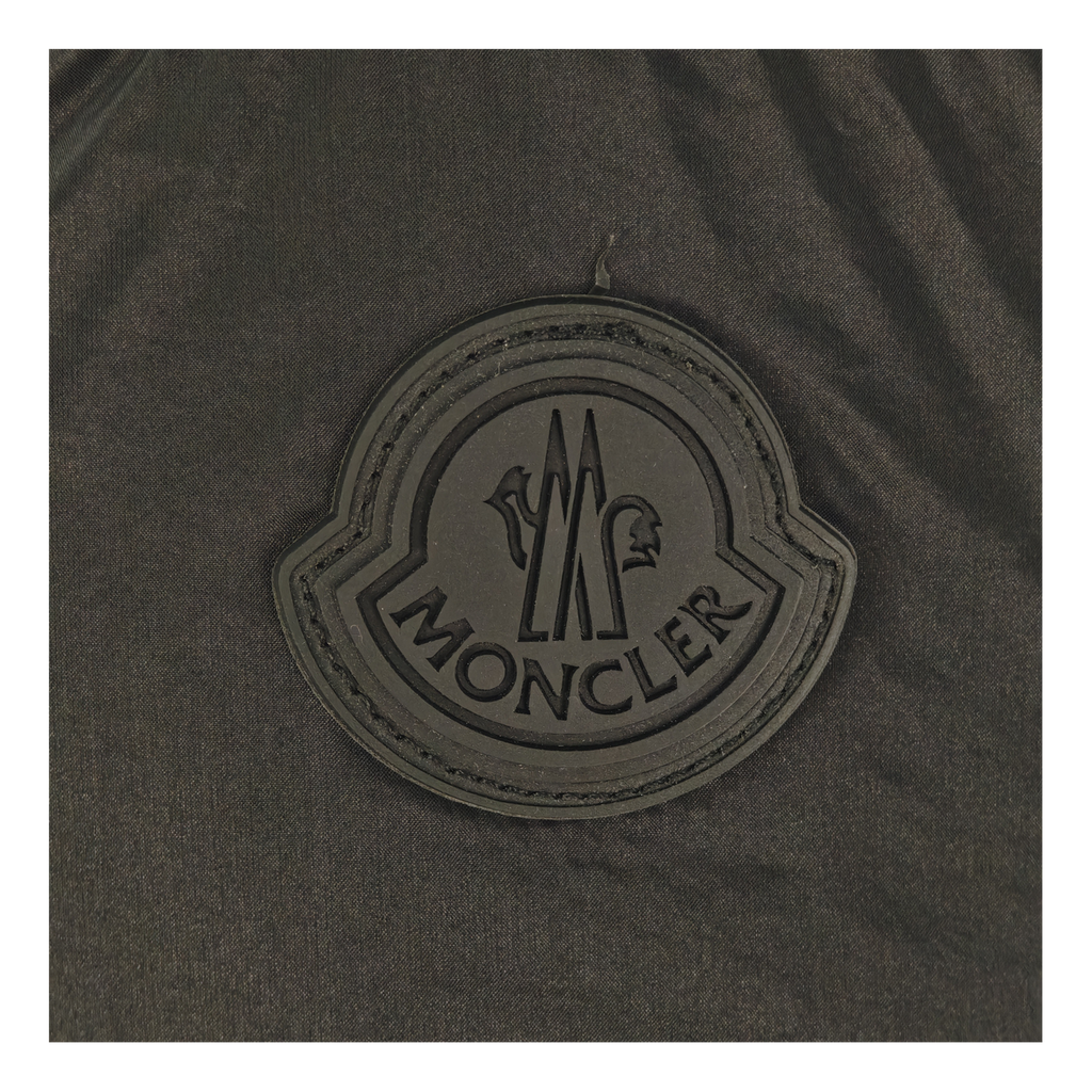 Moncler High-Collar Puffer Jacket with Tonal Logo - Black