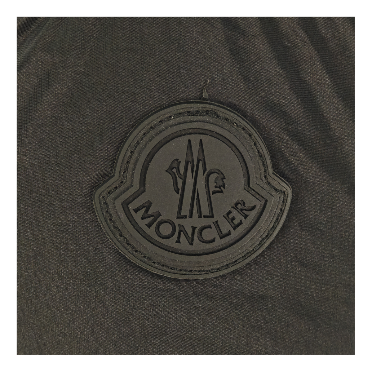 Moncler High-Collar Puffer Jacket with Tonal Logo - Black