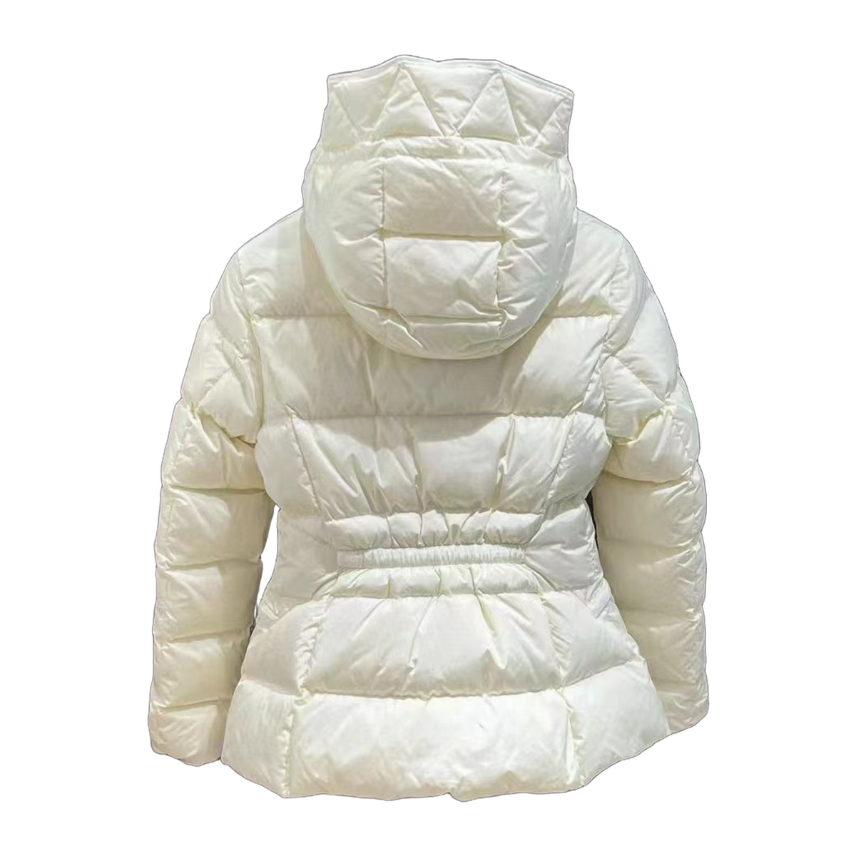 Moncler Fitted Short Hooded Puffer Jacket - Ivory
