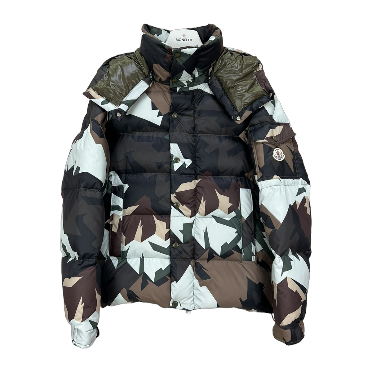 Moncler Mosa Hooded Puffer Jacket in Camouflage Print