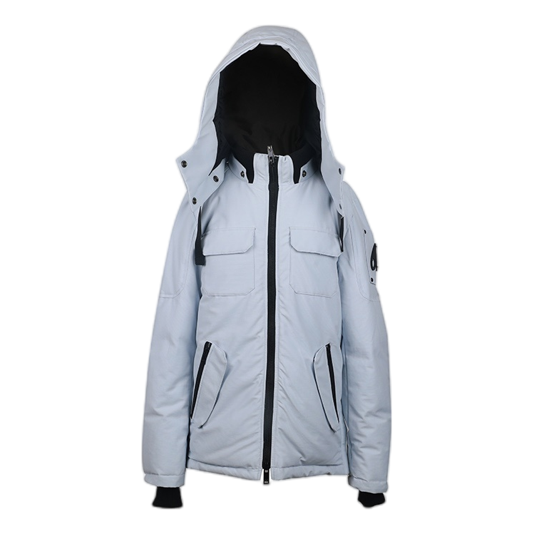 Moose Knuckles Hooded Winter Parka with Color-Block Pockets