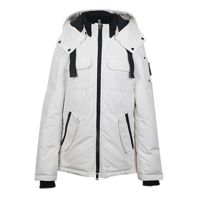 Moose Knuckles Hooded Winter Parka with Contrast Pocket Detail
