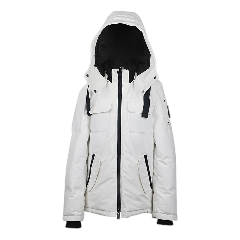 Moose Knuckles Hooded Winter Parka with Contrast Pocket Detail