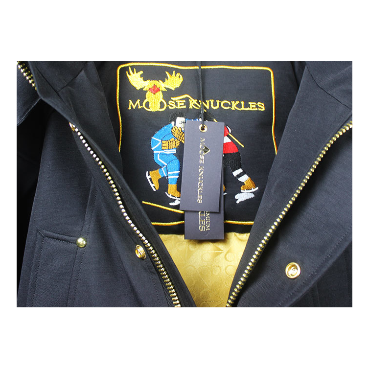 Moose Knuckles Stag Lake Fur-Trim Down Parka with Gold-Tone Hardware - Black