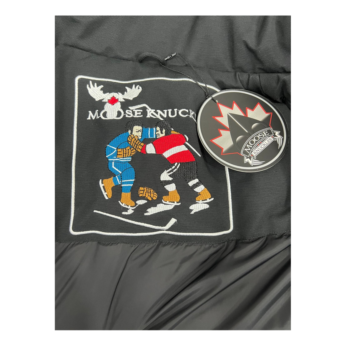 Moose Knuckles Fur-Trim Hooded Parka with Curved Hem - Black