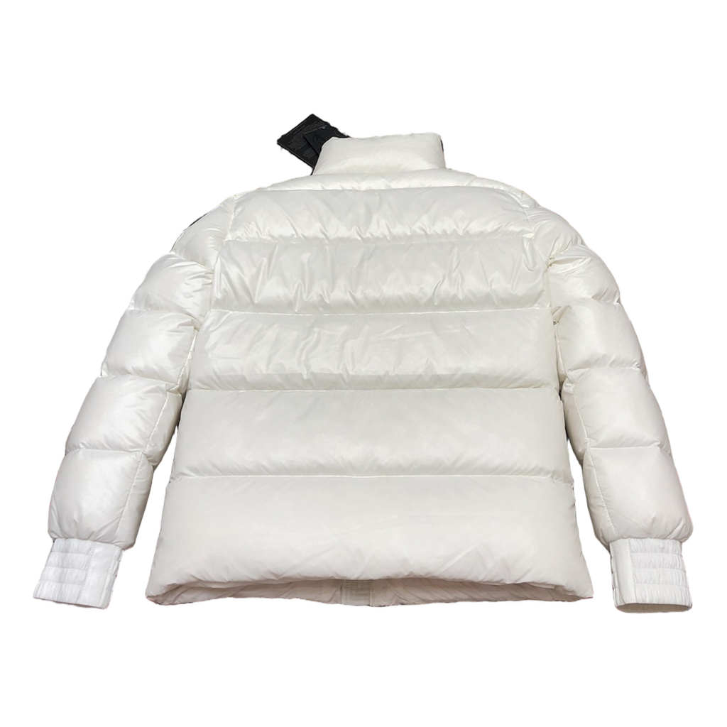 Moose Knuckles Logo-Zip Quilted Down Bomber Jacket - Off White