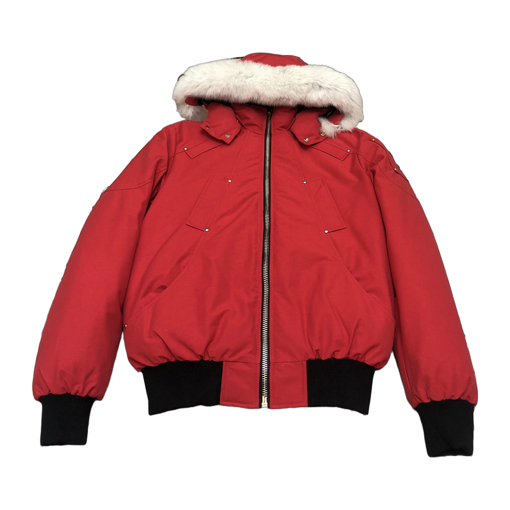 Moose Knuckles Men's Original Ballistic Shearling-Trim Down Bomber - Black