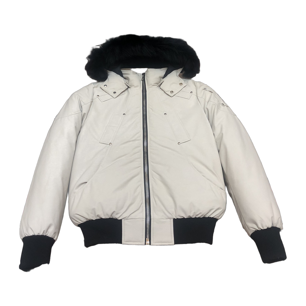 Moose Knuckles Men's Original Ballistic Shearling-Trim Down Bomber - Black
