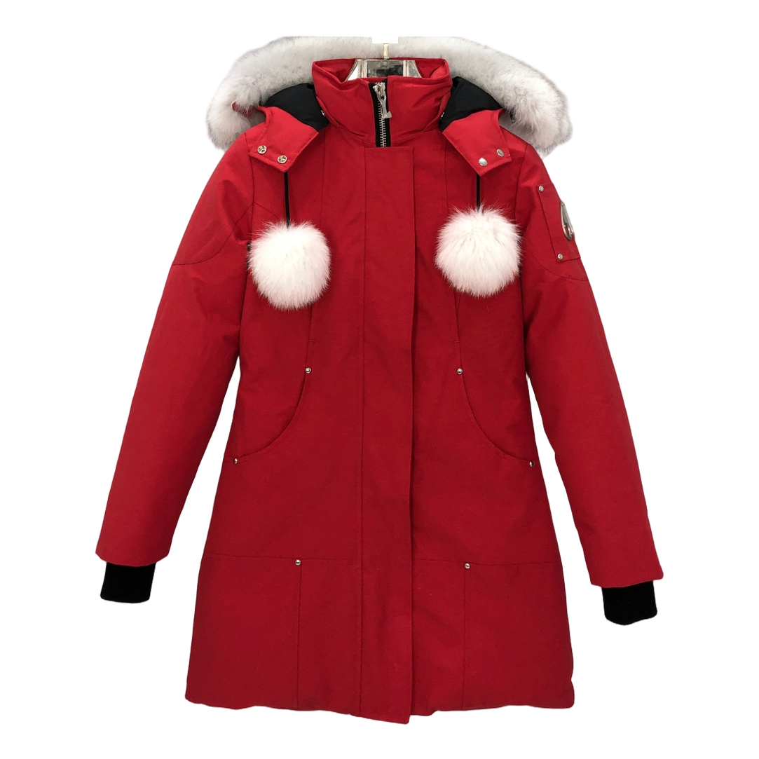 Moose Knuckles Stirling Down Parka with White Fur-Trimmed Hood