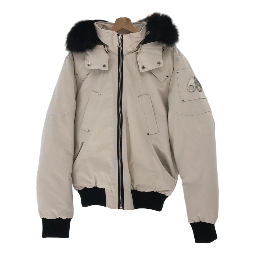 Moose Knuckles Ballistic Cropped Bomber Jacket with Fur Trim