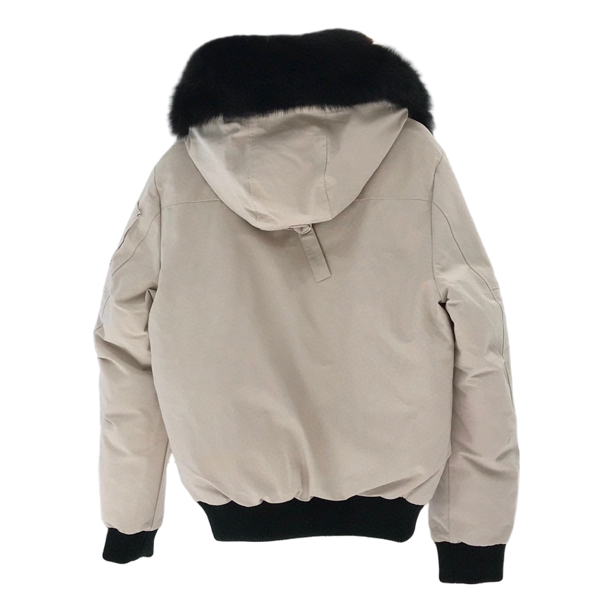 Moose Knuckles Ballistic Cropped Bomber Jacket with Fur Trim