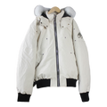 Moose Knuckles Ballistic Cropped Bomber Jacket with Fur Trim