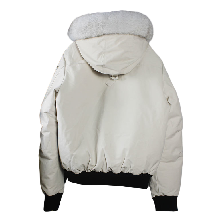 Moose Knuckles Ballistic Cropped Bomber Jacket with Fur Trim