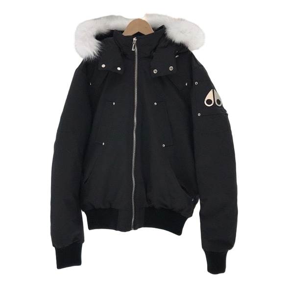 Moose Knuckles Ballistic Cropped Bomber Jacket with Fur Trim
