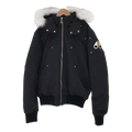 Moose Knuckles Ballistic Cropped Bomber Jacket with Fur Trim