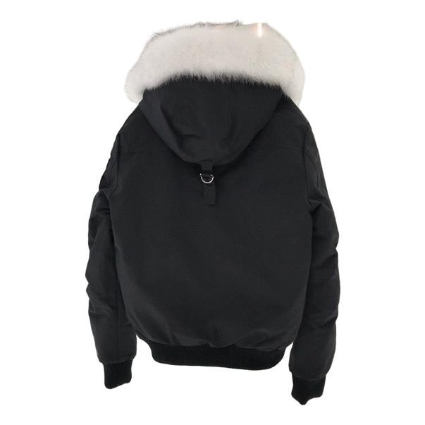 Moose Knuckles Ballistic Cropped Bomber Jacket with Fur Trim