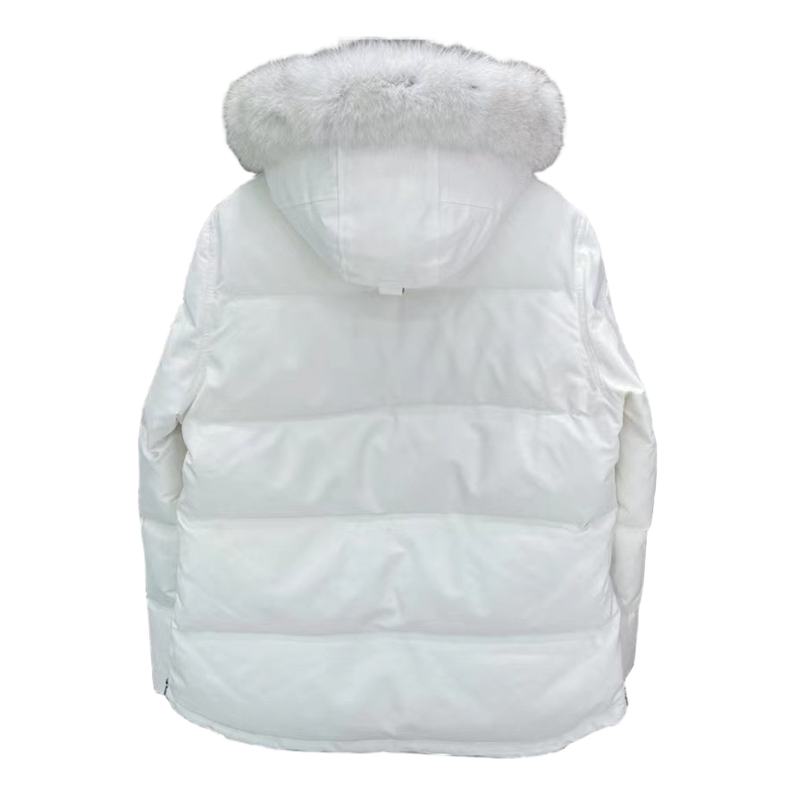Moose Knuckles Fur-Trim Hooded Puffer Jacket with Chest Zip Pocket