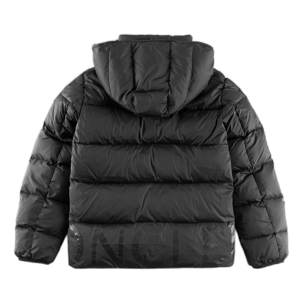 Moncler Logo-Hood Puffer Jacket with Contrast Lining - Black