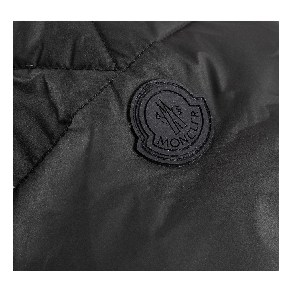 Moncler Logo-Hood Puffer Jacket with Contrast Lining - Black