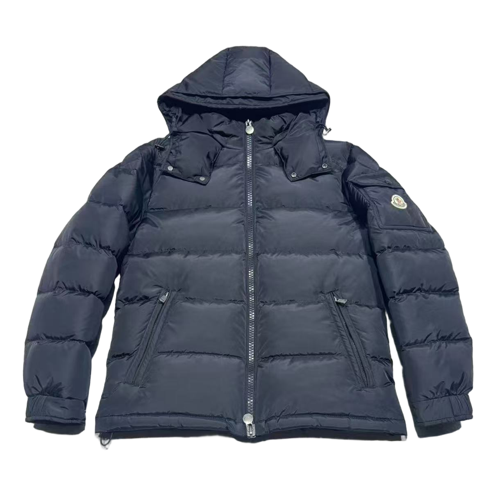 Moncler Hooded Puffer Jacket with Sleeve Pocket - Navy
