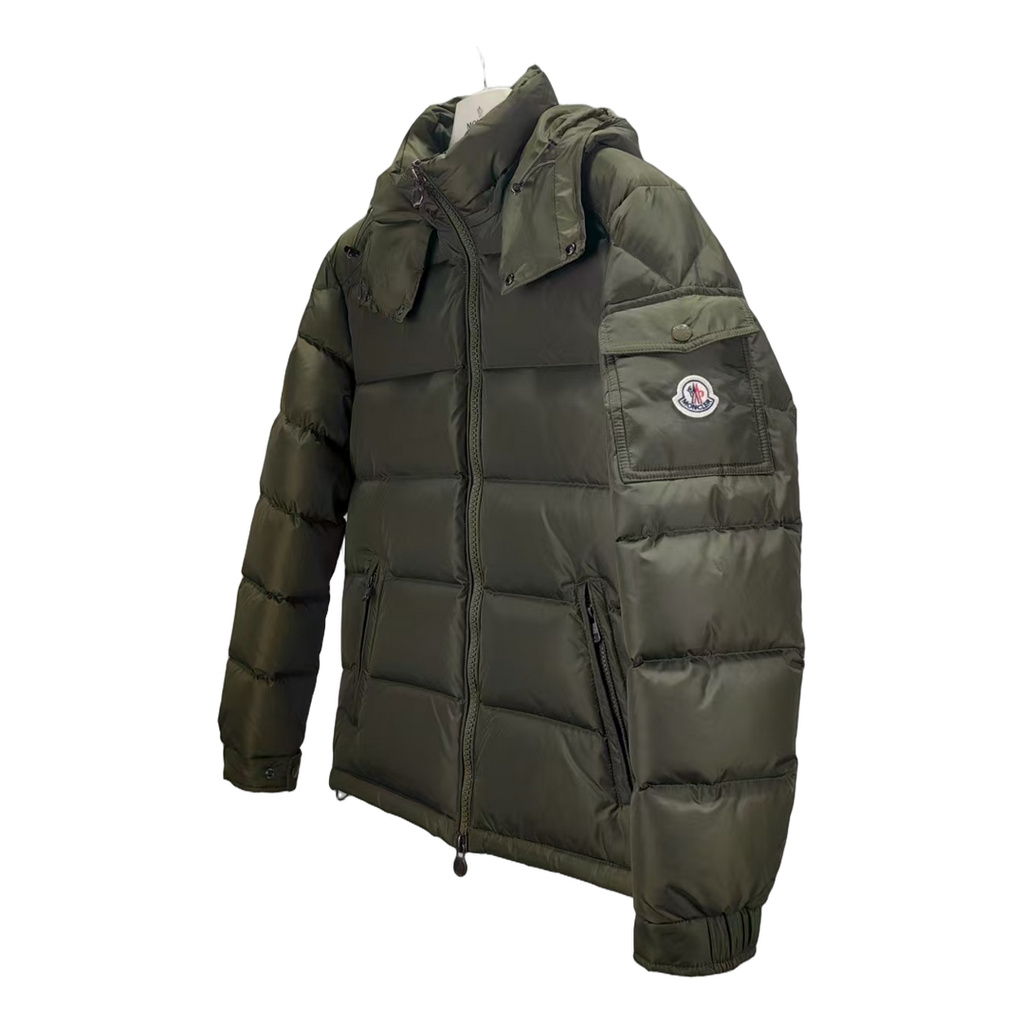 Moncler Maya Matte Hooded Puffer Jacket - Olive Green