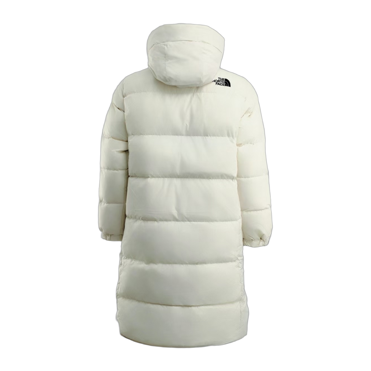 The North Face Colorblock Long Hooded Down Coat - White