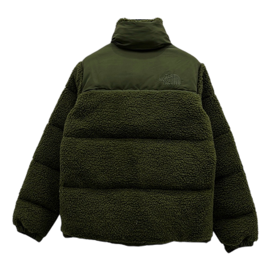 The North Face Fleece-Panel Stand-Collar Puffer Jacket - Olive